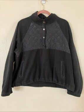 Kyodan Outdoor Black Fleece Quilted Pullover, XXL